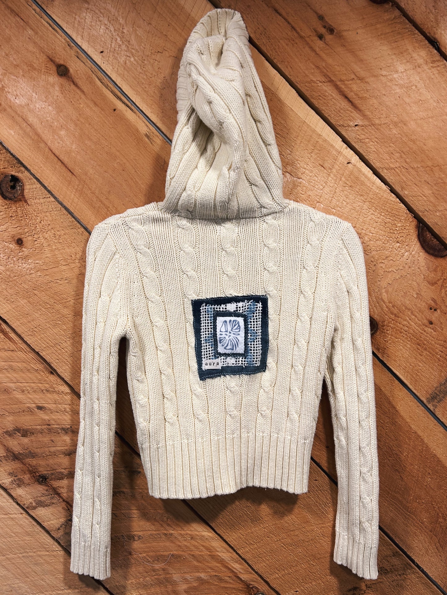 FLORAL BLOOM BLOCKED HOODED SWEATER