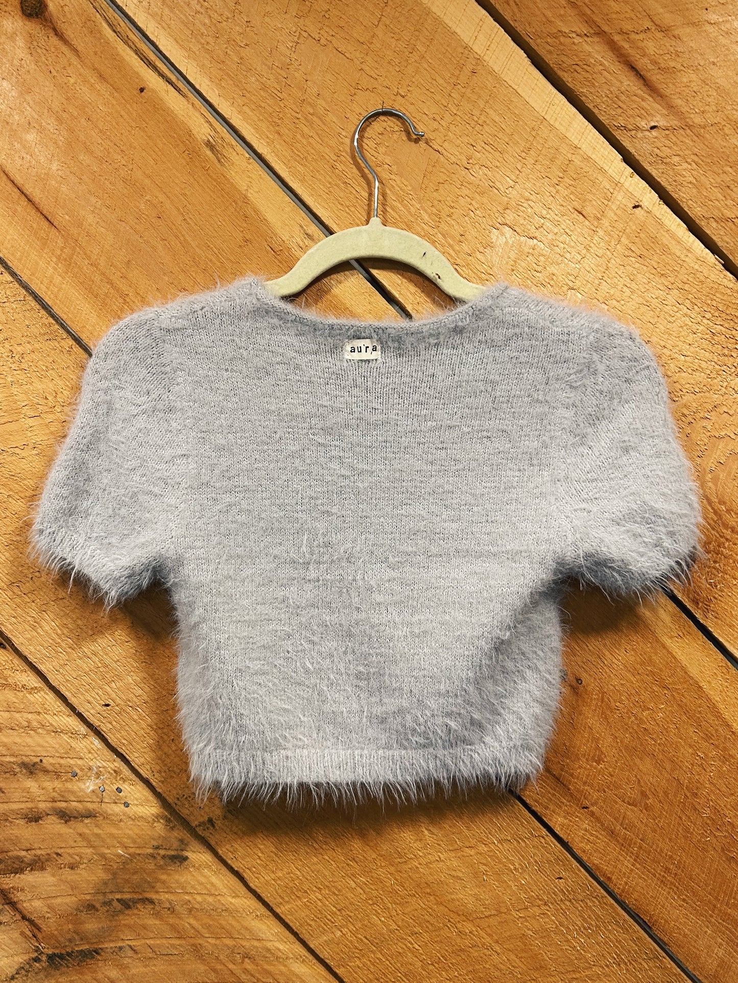 BOTANICAL BLOCKED CROPPED SWEATER TOP