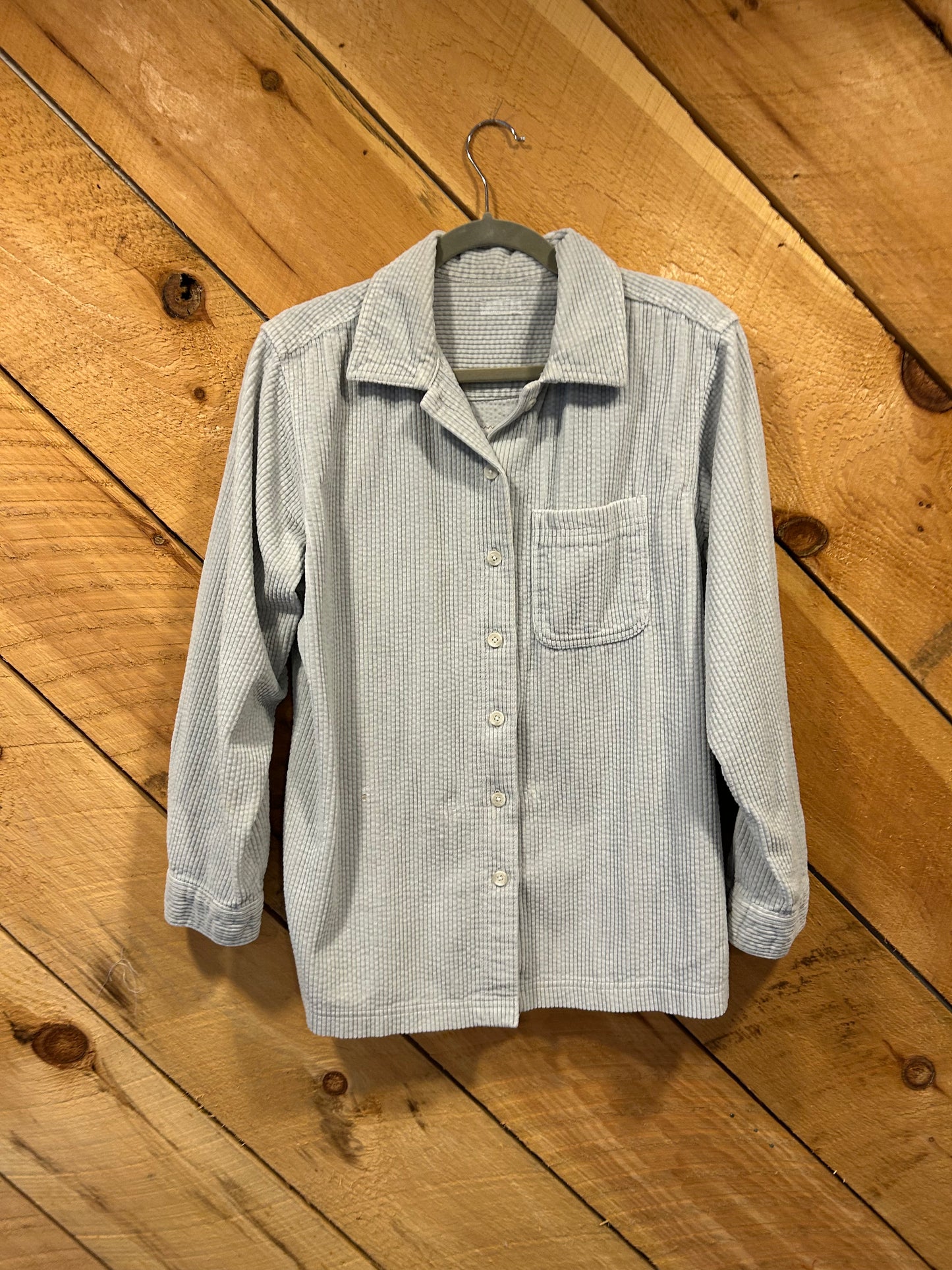 CORDED VELOUR BLOCKED SHIRT