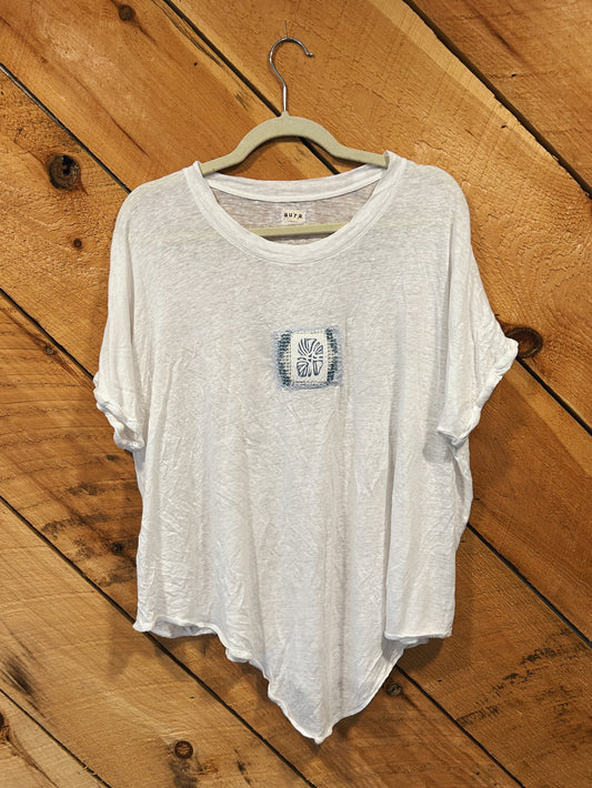 BOTANICAL BLOCKED LINEN TEE