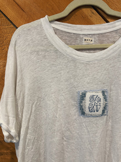 BOTANICAL BLOCKED LINEN TEE