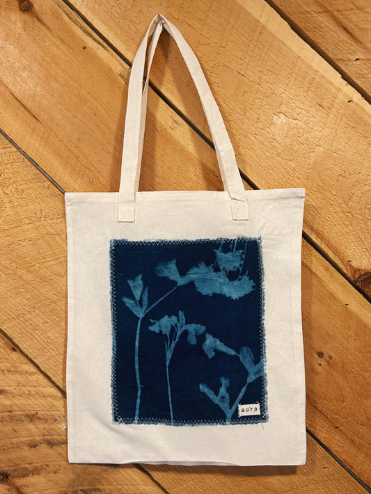 BLOOM AND SHADOW CYANOTYPE TOTE