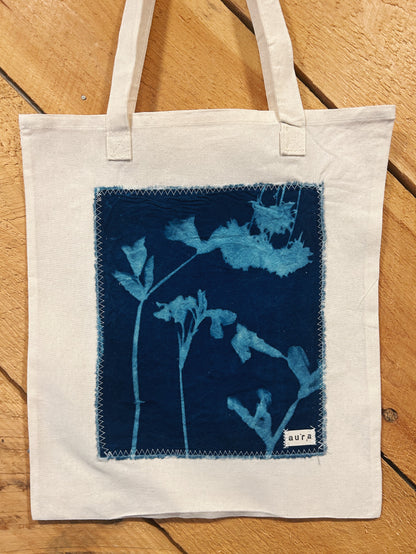 BLOOM AND SHADOW CYANOTYPE TOTE