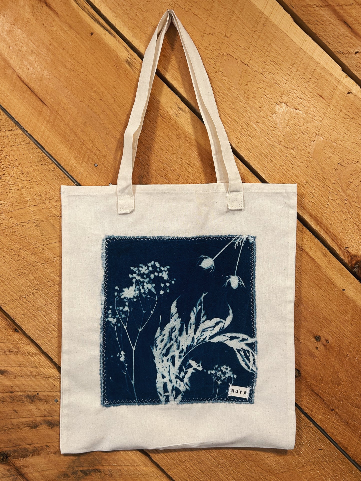 CELESTIAL PETALS CYANOTYPE TOTE